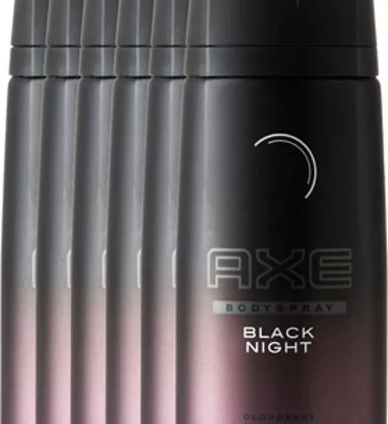 Axe Deospray Black Night 6 x 150ml – Intensiver Duft, langanhaltender Schutz, 6er Pack für Männer – Frische und Selbstbewusstsein steigern