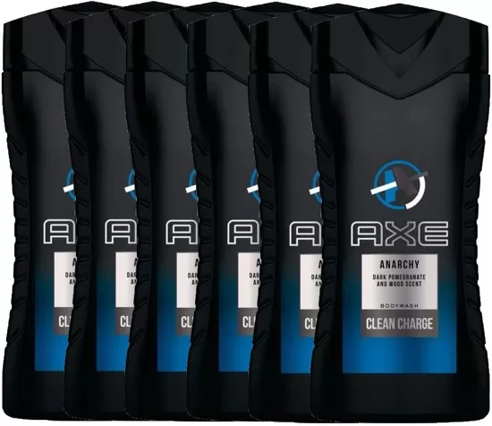 Axe Douchegel Anarchy for Him, 6x250ml – Onweerstaanbare geur voor een chaotische ervaring – Perfect voor dagelijks gebruik!