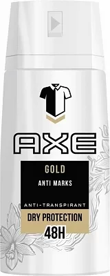 Axe Gold Anti-Transpirant Deodorant Spray - 6x150ml - 48 uur bescherming, aromatisch, voor mannen, voorkomt vlekken op kleding