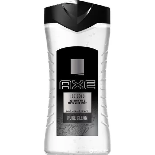 Axe Showergel Ice Gold 250 ml - 3 stuks | Pure Clean Douchegel met Wood & Mountain Geur voor Frisse Verzorging