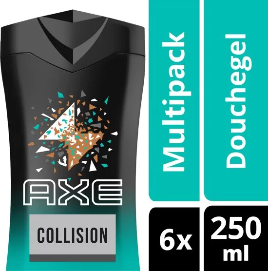 Axe You Refreshed Douchegel - 6 x 250ml - Voordeelverpakking - Unieke geurcombinatie van Leer & Koekjes - Fris en reinigend