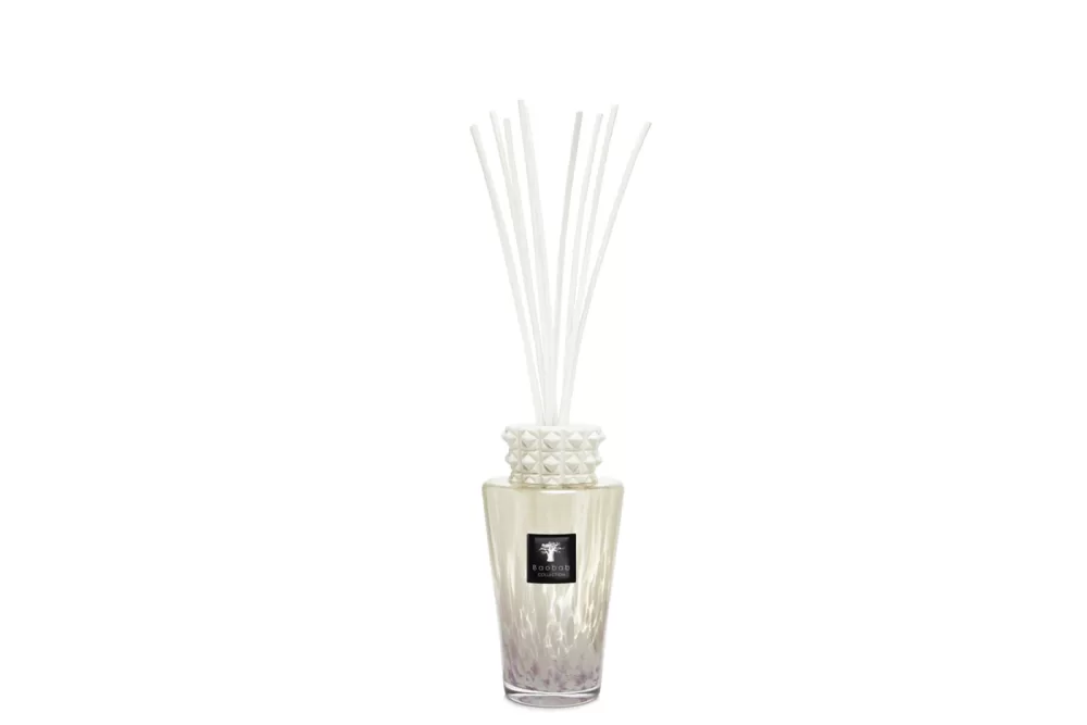 Baobab Totem Luxury Diffuser 2L - White Pearls, Blumen-Duft mit weißem Moschus & Jasmin, handgefertigter Keramikaufsatz, Geschenkidee