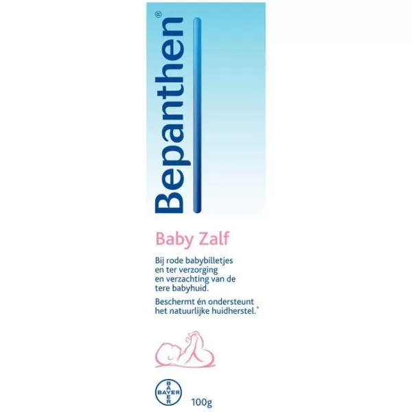 Bepanthen Baby Zalf 100g - Bescherming tegen luieruitslag, verzorging van droge babyhuid, zonder parfum of kleurstoffen, ondersteunt huidherstel.