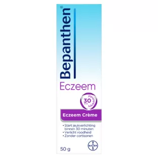 Bepanthen Eczeem Crème 50g | Verlicht Jeuk & Roodheid | Ondersteunt Huidherstel | Zonder Cortisonen & Parabenen | Medisch Hulpmiddel