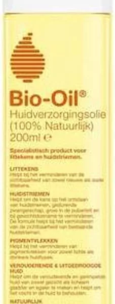 Bio-Oil 100% Natuurlijk - 200 ml | Vermindert Littekens, Huidstriemen, Pigmentvlekken | Hydrateert en Verstevigt Verouderende Huid