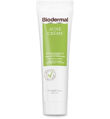 Biodermal Acne Crème 30ml - Effectieve verzorging bij puistjes & onzuiverheden, geschikt voor gevoelige huid, parfumvrij, hydraterend en verzachtend