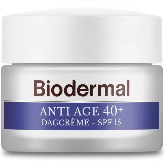 Biodermal Anti Age Dagcrème 40+ met SPF15 - Hydraterende Crème voor Rimpels & Huidveroudering - 50ml