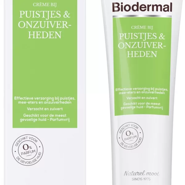 Biodermal Acne Crème - Dagcrème voor Onzuivere Huid - 30ml - Effectieve Puistjes Behandeling zonder SPF