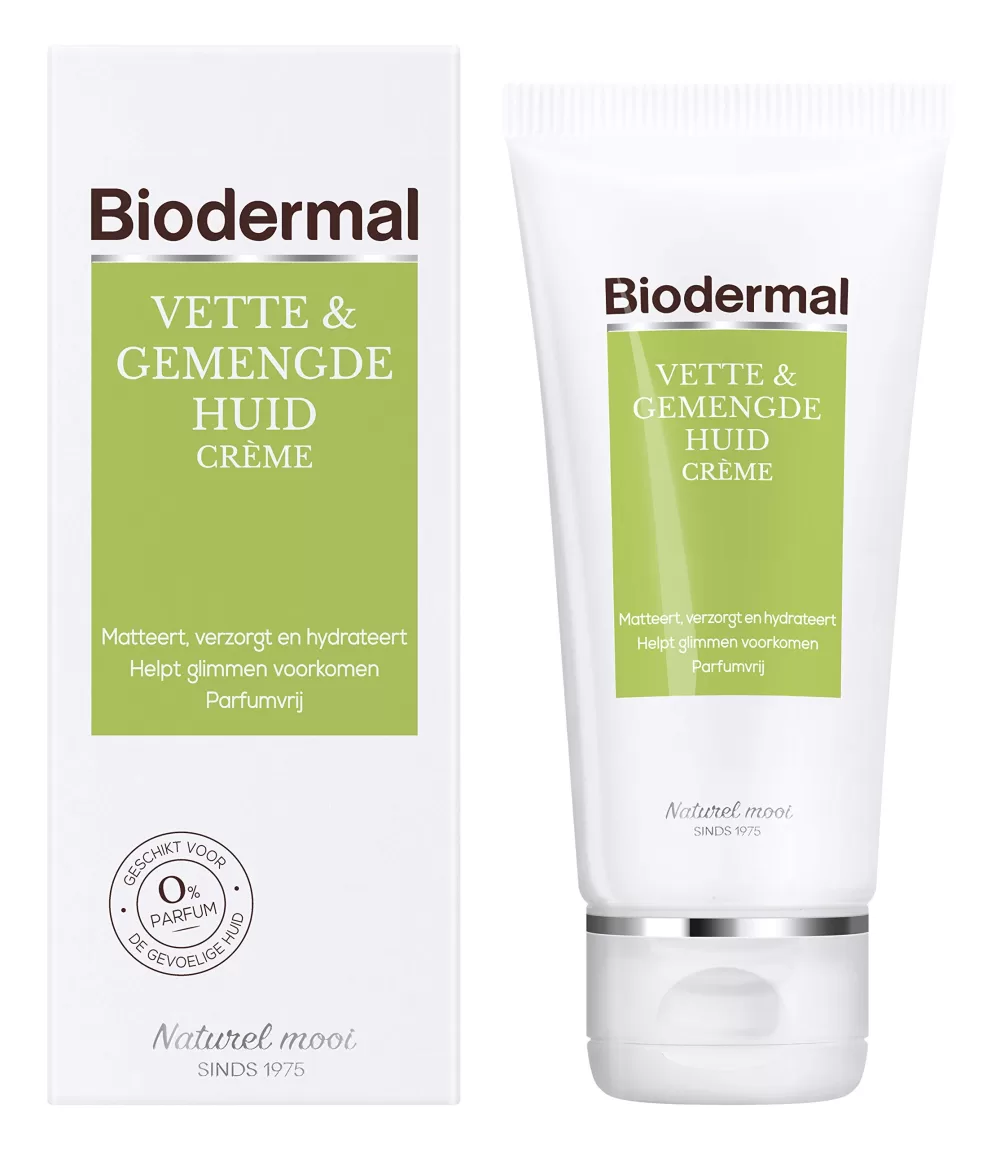 Biodermal Dagcreme voor Vette & Gemengde Huid – 50ml – Matteert, Reguleert Talgproductie, Hydrateert – Dermatologisch Getest