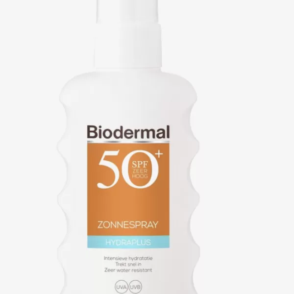 Biodermal Hydra Plus Zonnespray SPF 50 - 175ml, Hydraterende, Niet-vette, Parfumvrije Zonbescherming voor Gevoelige Huid