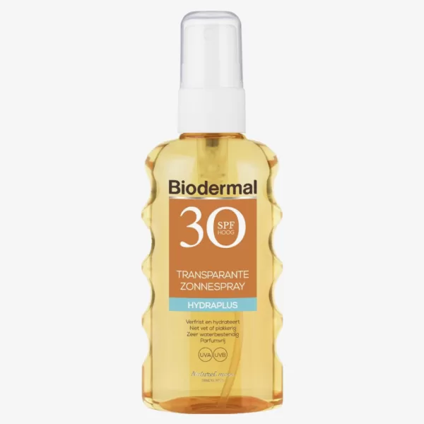 Biodermal Hydraplus Zonnebrand Spray SPF 30 - Transparant, 175ml - Hydrateert, Niet Vet, Waterbestendig, Voor Volwassenen en Kinderen