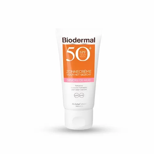 Biodermal Matterende Zonnefluïde SPF 50 voor Gezicht - 40ml - Voorkomt Glimmen & Puistjes, Ideaal voor Normale tot Gemengde Huid