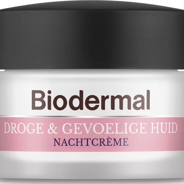 Biodermal Nachtcrème 50ml voor Droge & Gevoelige Huid - Hydrateert, Herstelt & Versterkt - Dermatologisch Getest