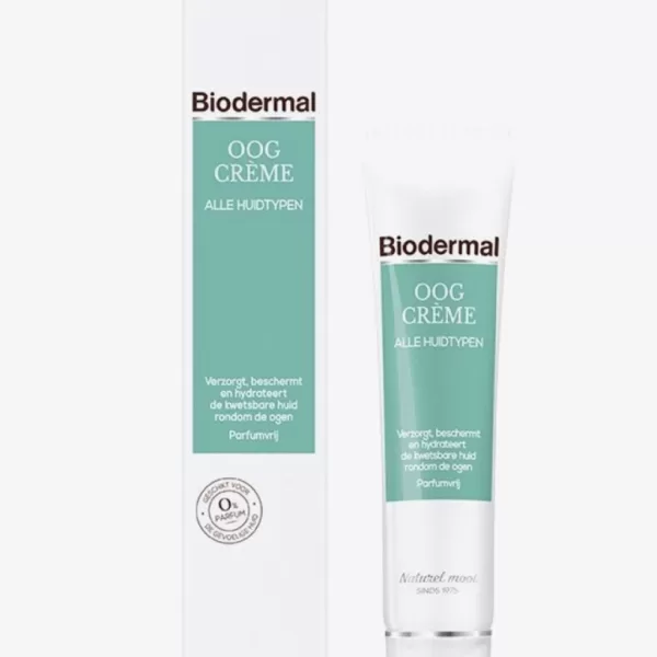 Biodermal Oogcrème - Hydraterend en Beschermend tegen Huidveroudering - 15ml - Parfumvrij, Geschikt voor Alle Huidtypen