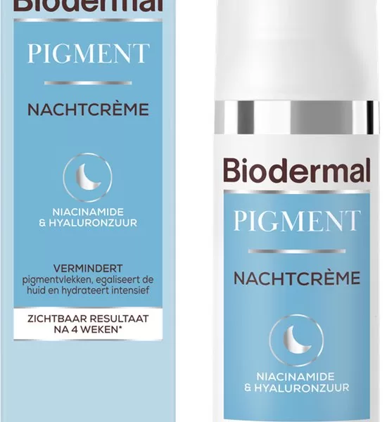 Biodermal Pigment Nachtcrème 50ml - Vermindert Hyperpigmentatie, Pigmentvlekken, Hydrateert en Verheldert Huid, Dermatologisch Getest