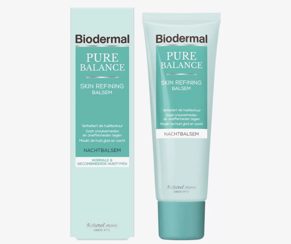 Biodermal Pure Balance Nachtcreme 50ml – Hydraterende Balsem met Hyaluronzuur, Verfijnt Huidtextuur, Tegen Onzuiverheden & Oneffenheden