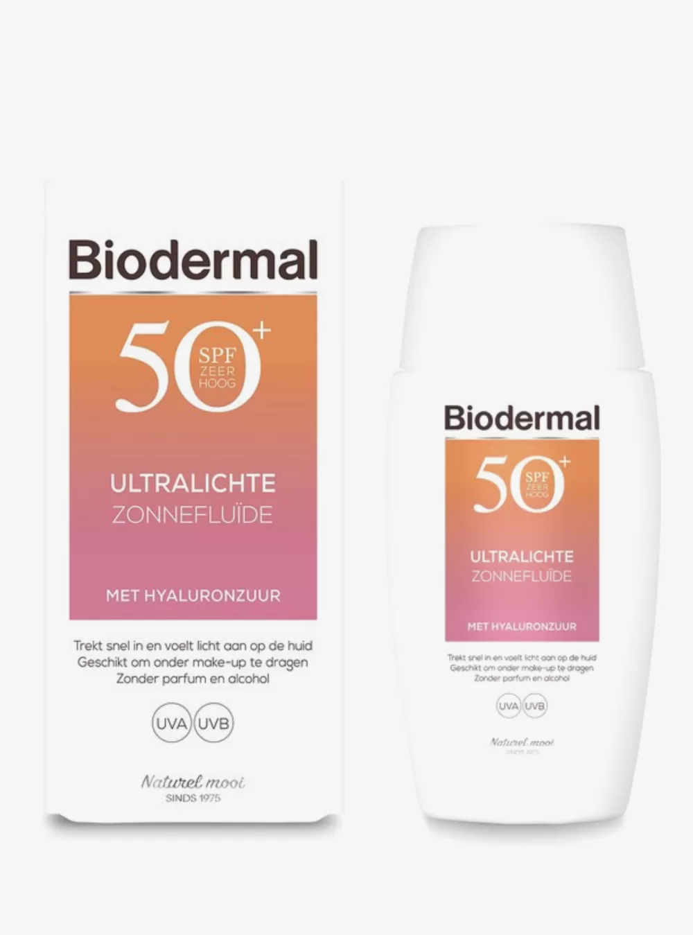 Biodermal Ultralichte Zonnefluide SPF 50+ - Zonnebrand voor Gezicht met Hyaluronzuur - Geen Witte Waas, Geschikt voor Gevoelige Huid