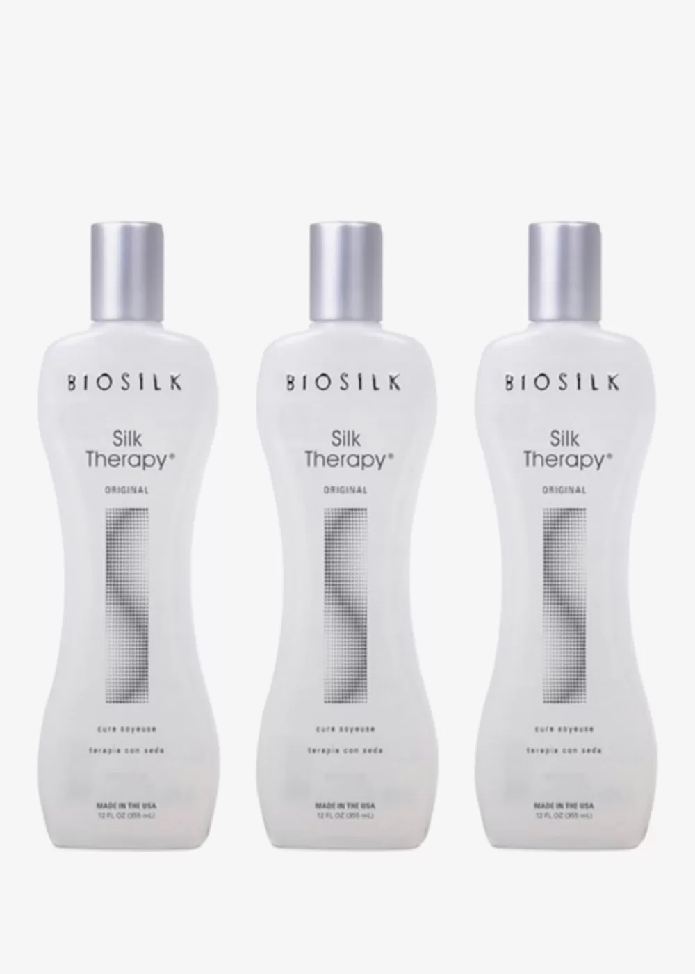 Biosilk Silk Therapy Original Treatment - 3x 207ml, Haarserum für Glanz & Reparatur, UV-Schutz, 17 Aminosäuren, Anti-Spliss, Feuchtigkeitsregulierung