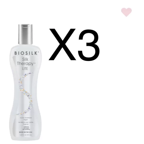 BioSilk Therapy Lite Haarserum für Fines Haar, 3x67ml – Glanz, Schutz vor Hitze & UV, repariert Spliss, SLS- & Parabenfrei