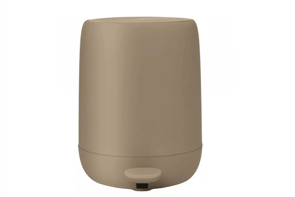 Blomus SONO Treteimer 5L in Tan - Eleganter, geräuschloser Soft-Close Abfalleimer mit Soft-Touch-Oberfläche für Badezimmer, hygienisch und pflegeleicht