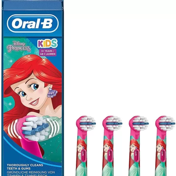 Braun Oral-B Kids Opzetborstels - 4 Stuks met Prinses Afbeelding, Extra Zacht, Voor Elektrische Tandenborstels, Ideaal voor Kinderen