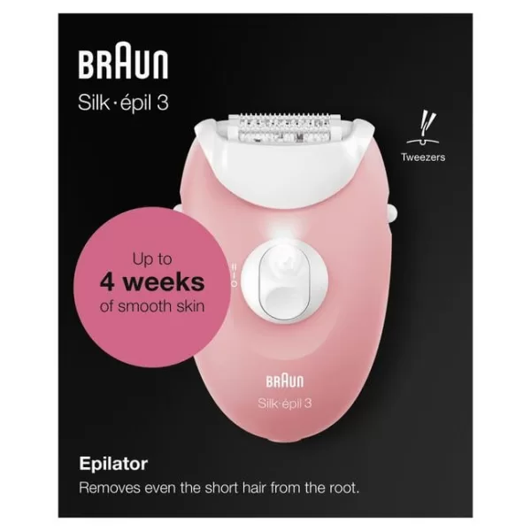 Braun Silk-épil 3-176 Epilator voor Vrouwen - 20-Pincettensysteem, Smartlight, Massagerollers, Ideaal voor Beginners, Snoergebonden Ontharing