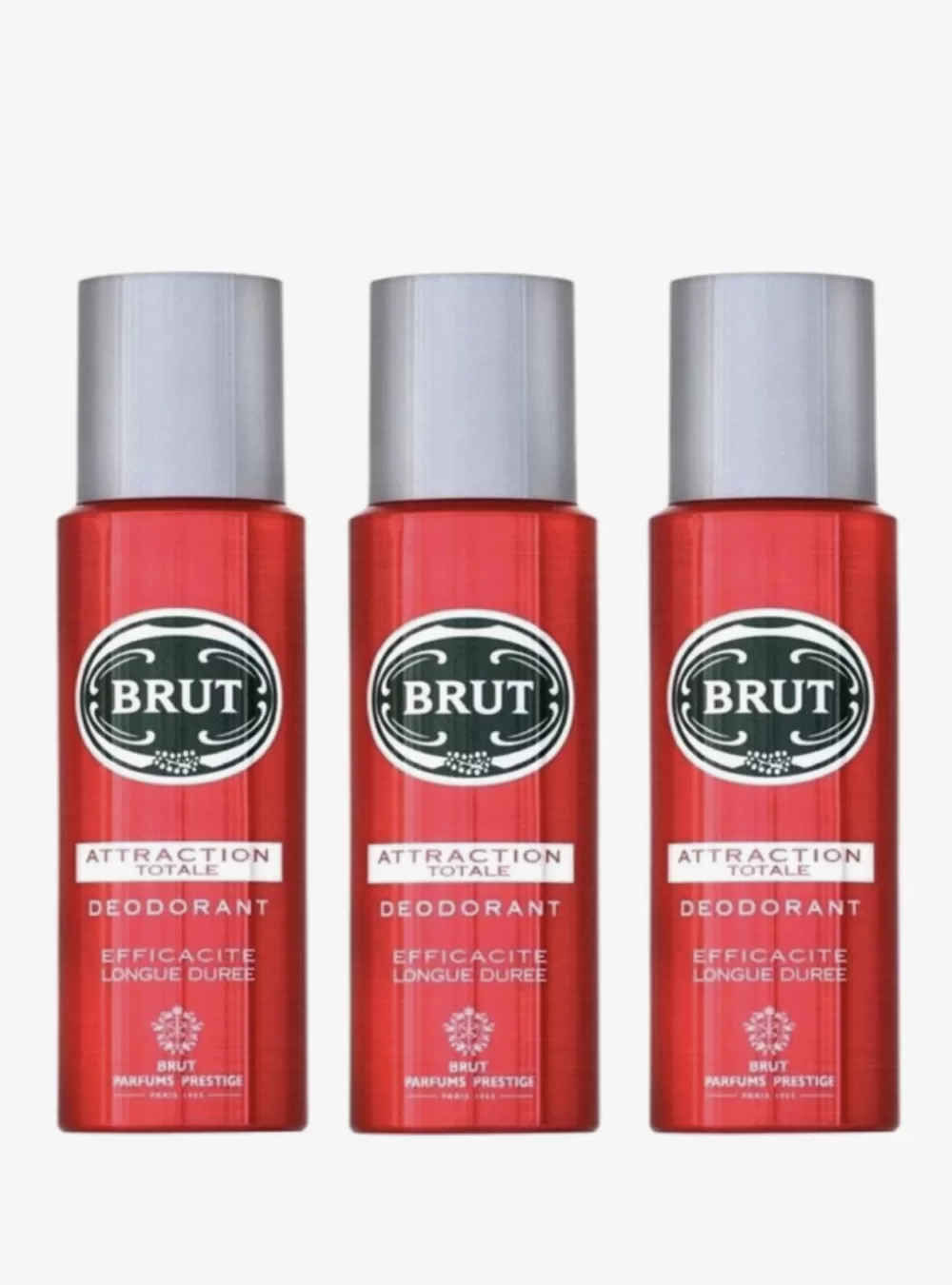 Brut Deospray Attraction 3x200ml – Voordeelverpakking, Frisse Geur met Citroen, Limoen & Mandarijn, Langdurige Bescherming