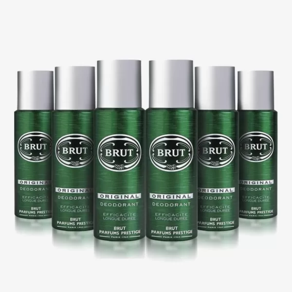 Brut Deospray Original - 6x200ml Voordeelverpakking - Kruidige Geur met Amber & Lavendel, 24 Uur Bescherming tegen Transpiratie