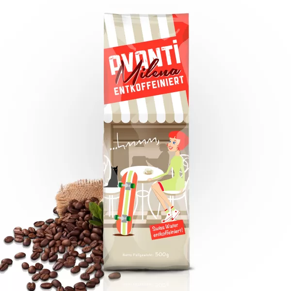 Caffè Avanti Milena Entkoffeiniert 500g Bohnen - Hochwertiger Espresso, Swiss Water Verfahren, 80% Arabica, 20% Robusta, mild im Geschmack