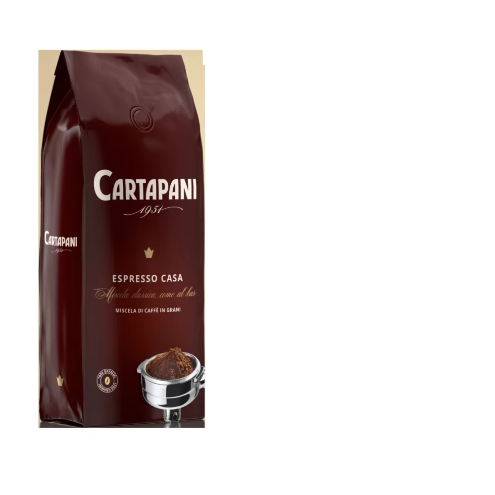 Caffè Cartapani Espresso Casa 1000g Bohnen – Dunkle Röstung, Arabica-Robusta-Mischung, intensiv & aromatisch, ideal für Vollautomaten & Siebträger