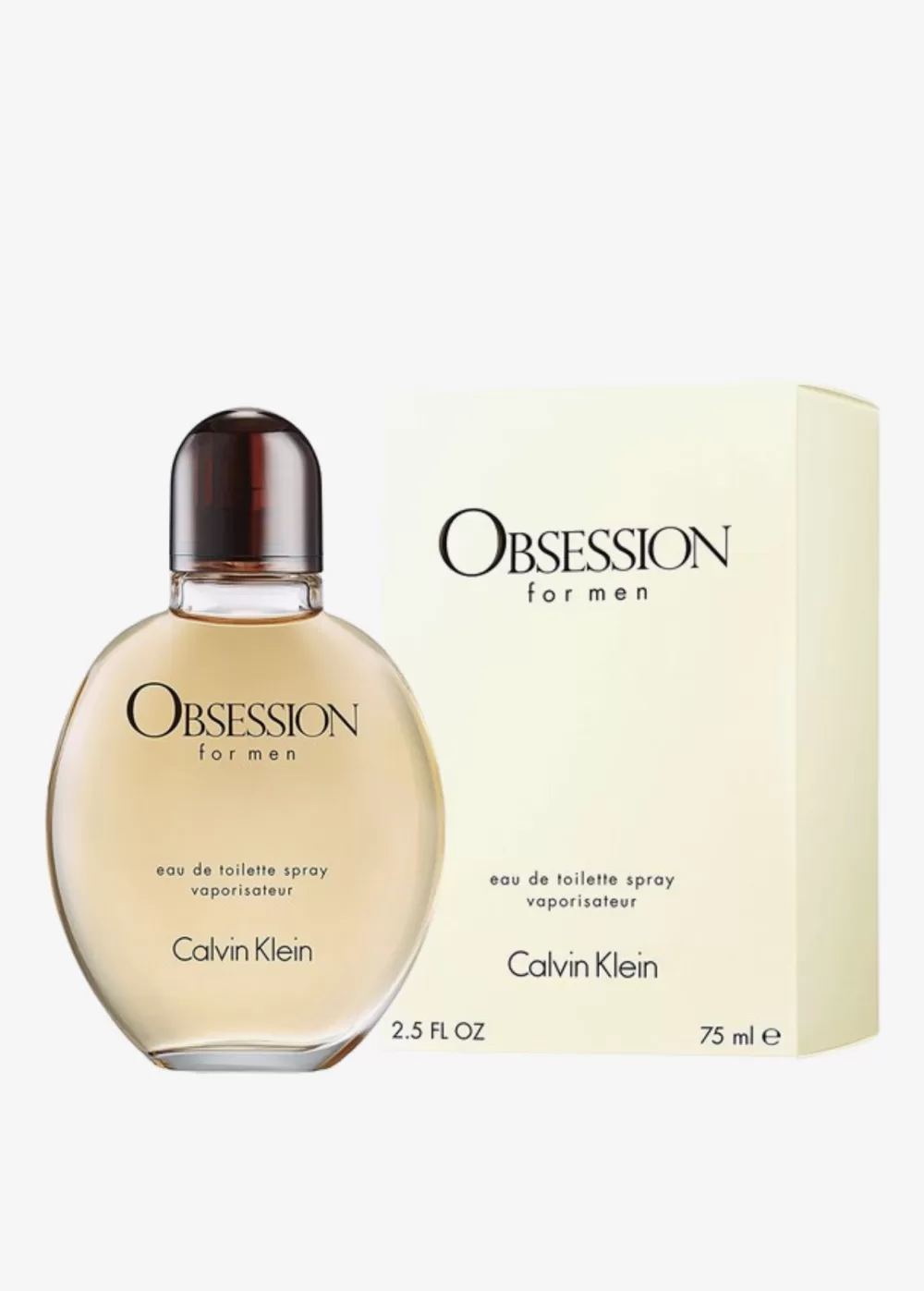 Calvin Klein Obsession For Men Eau De Toilette 75ml – Sensuele, Kruidige Geur met Lavendel, Koriander, Kaneel, en Amber