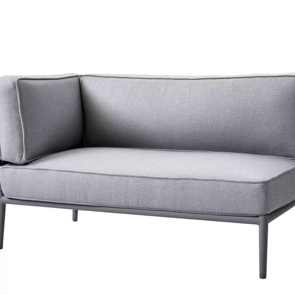 Cane-line Conic 2-Sitzer Sofa-Modul Rechts, Light Grey, Flexibel, Pflegeleicht, Design von Foersom & Hiort-Lorenzen, Outdoor-Möbel