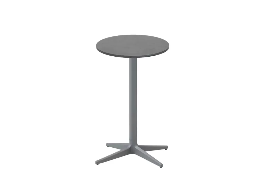 Cane-line Drop Bistrotisch Ø 45 cm - Light Grey HPL, Dark Grey, 73 cm hoch, robust, modern, für Terrasse und Garten, Outdoor-Möbel