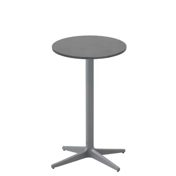 Cane-line Drop Bistrotisch Ø 45 cm - Light Grey HPL, Dark Grey, 73 cm hoch, robust, modern, für Terrasse und Garten, Outdoor-Möbel