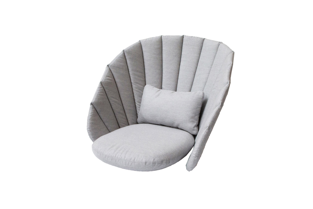 Cane-line Peacock Kissensatz für Loungesessel - Outdoor Kissen Set, Light Grey Natté, UV-beständig, pflegeleicht, 44x58cm