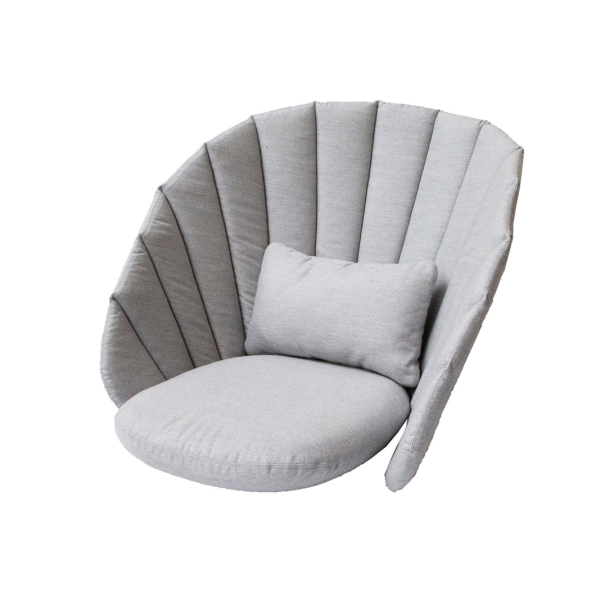 Cane-line Peacock Kissensatz für Loungesessel - Outdoor Kissen Set, Light Grey Natté, UV-beständig, pflegeleicht, 44x58cm