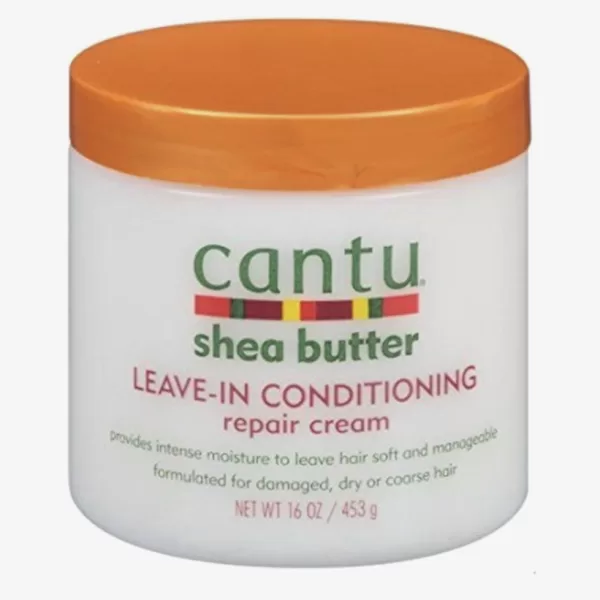 Cantu Shea Butter Leave In Conditioner Repair Cream 453g - Hydraterend, Krachtige Formule, Vermindert Kroes & Pluis, Natuurlijke Glans