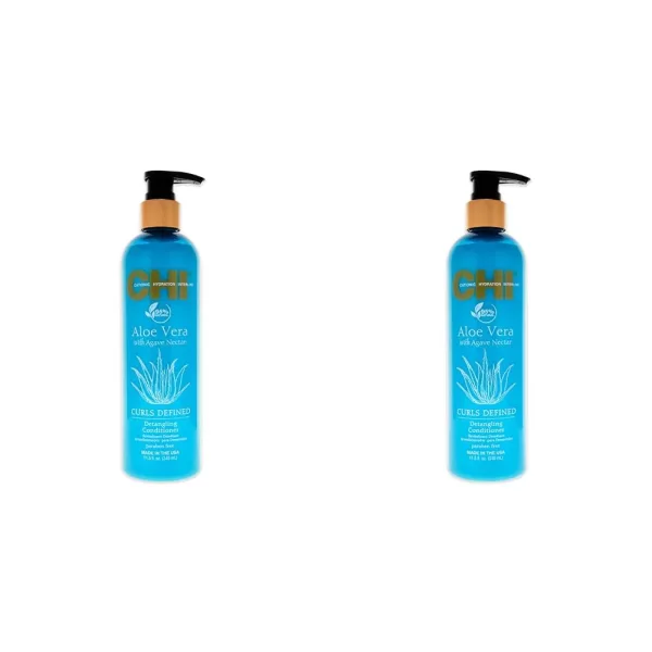 CHI Aloe Vera & Agave Nectar Detangling Conditioner 340ml (2-pack) - Hydraterend, voor krullend haar, 95% natuurlijk, pluisvrij, glanzend.