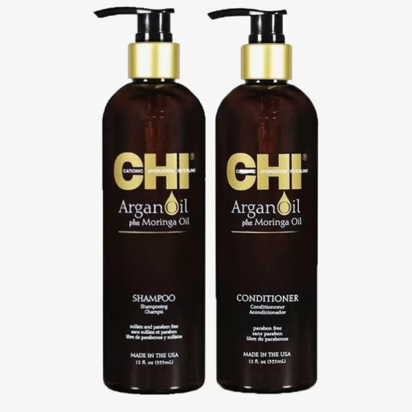 CHI Argan Oil Shampoo & Conditioner Set 340ml - Feuchtigkeitsspendende Haarpflege für glanzvolles, gesundes Haar