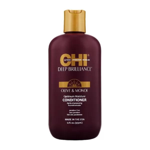 CHI Deep Brilliance Olive & Monoi Moisture Conditioner | Hydrateert, herstelt en versterkt droog, beschadigd haar | 300 ml