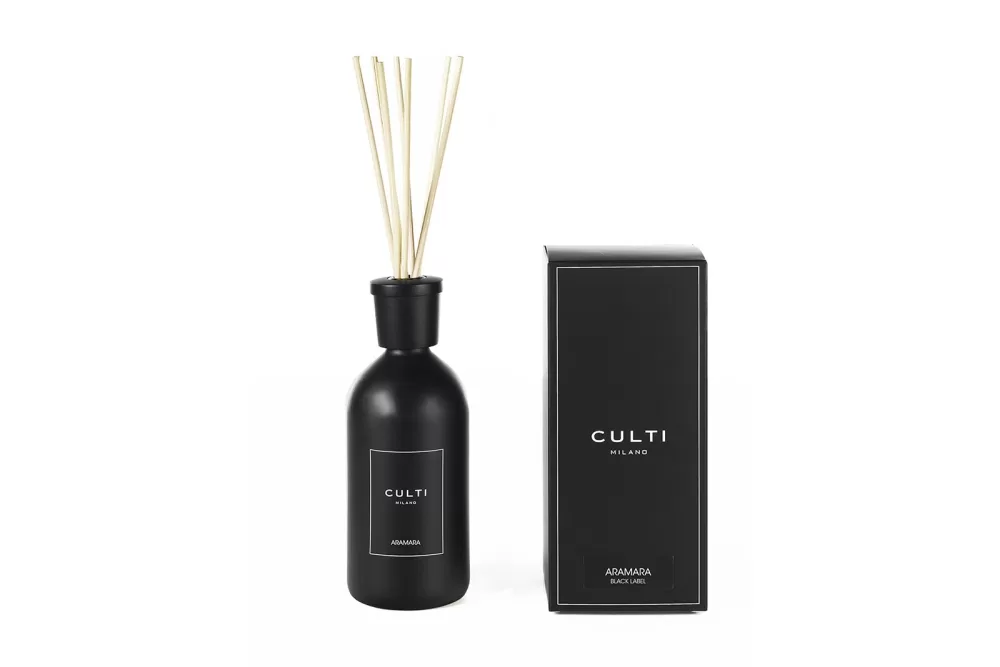 Culti Milano Aramara Diffuser 500 ml | Stile Black Label | Zitrus-Duft: Bitterorange, Bergamotte, Sandelholz | Elegantes Design