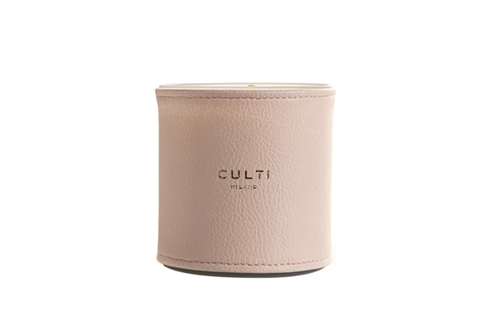 Culti Milano Candle Cover Pink – Vegane Kunstleder-Hülle für 270 g Duftkerzen, dekorativ, Pastellfarbe, hochwertig, stilvoll & modern