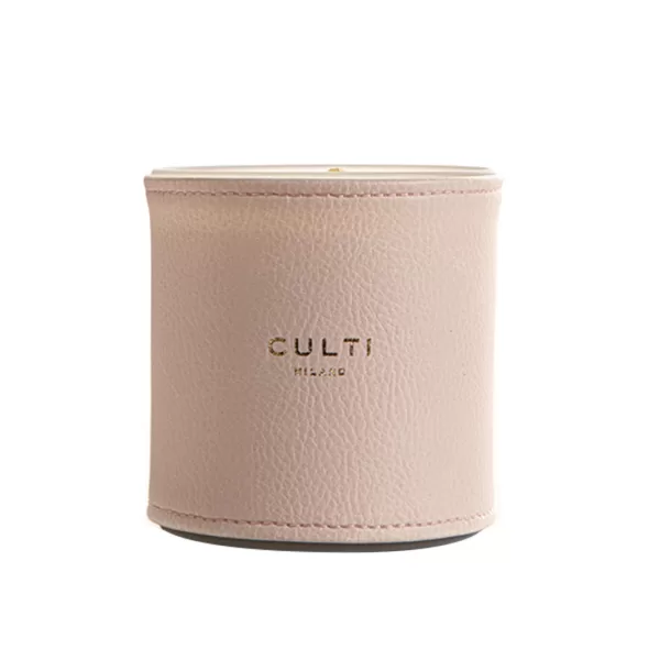 Culti Milano Candle Cover Pink – Vegane Kunstleder-Hülle für 270 g Duftkerzen, dekorativ, Pastellfarbe, hochwertig, stilvoll & modern