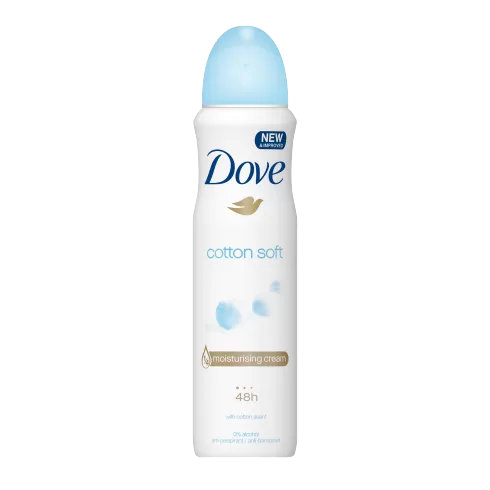 Dove Cotton Soft Spray 150ml – Frisch & Trocken, sanfte Pflege für empfindliche Achseln, inspiriert von Baumwolle.