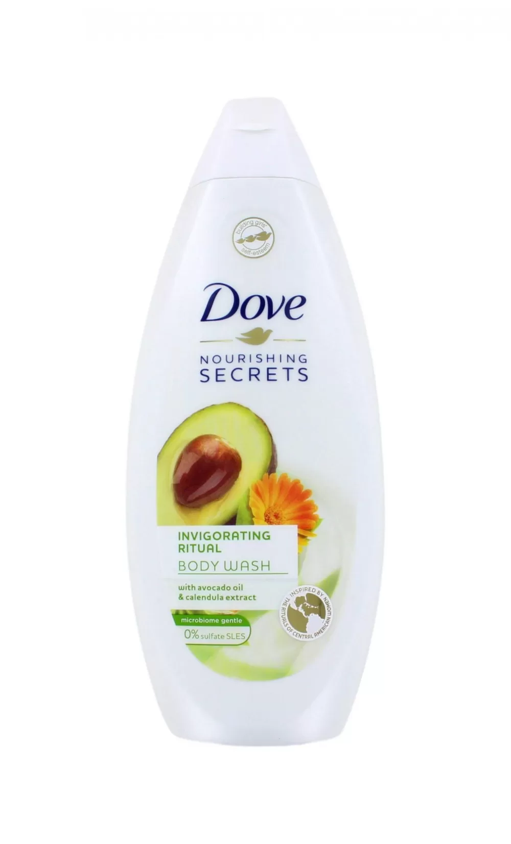 Dove Douchegel Nourishing Secrets, 450 ml - Avocado-olie & Goudsbloemextract, Verfrissend Ritueel, Midden-Amerikaanse Schoonheid