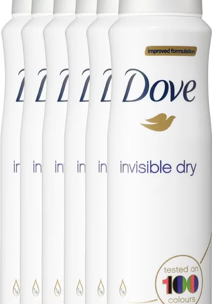 Dove Invisible Dry Deodorant Spray 6 x 150 ml | Anti-Transpirant met 48 uur Bescherming | Zonder Witte Strepen & Verzorgende Crème