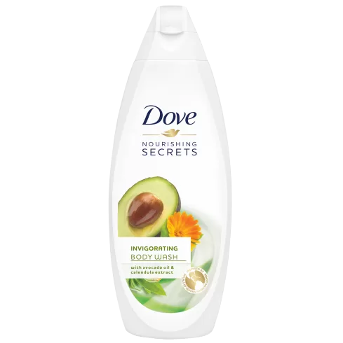 Dove Nourishing Secrets Body Wash 500ml – Avocado Olie & Calendula Extract, Stimulerend & Voedend voor Energie en Vitaliteit