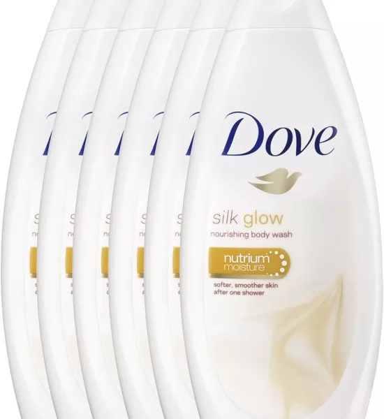 Dove Silk Glow Douchecrème Voordeelverpakking – 6x 450 ml | Voedt & Hidraterend voor een Zijdezachte Huid