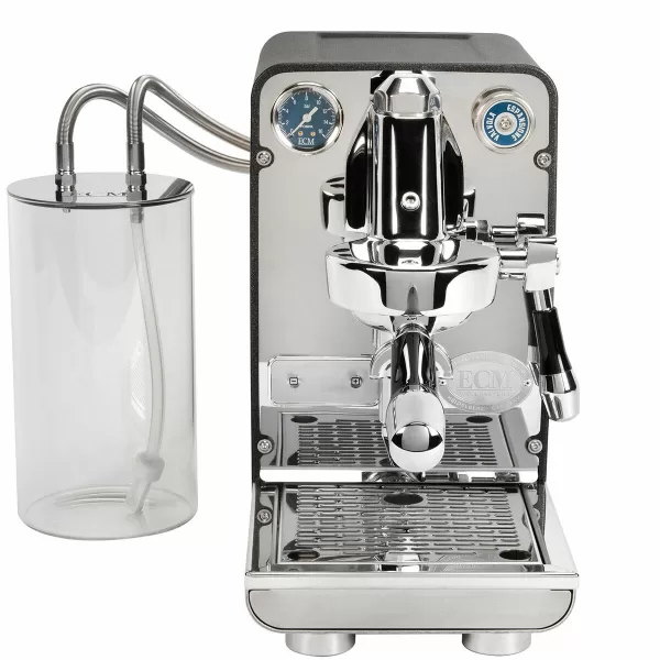 ECM Puristika PID Espressomaschine Anthrazit – Kompakte Siebträgermaschine, Einkreiser mit Faema E61, Druckprofiling, PID-Steuerung, Vintage-Design