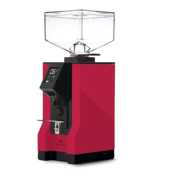 Eureka Mignon Specialita 15BL Kaffeemühle, Himbeerrot, digitale Portionierung, 55mm Mahlwerk, leise, 250g Bohnenbehälter, 230V, kompaktes Design